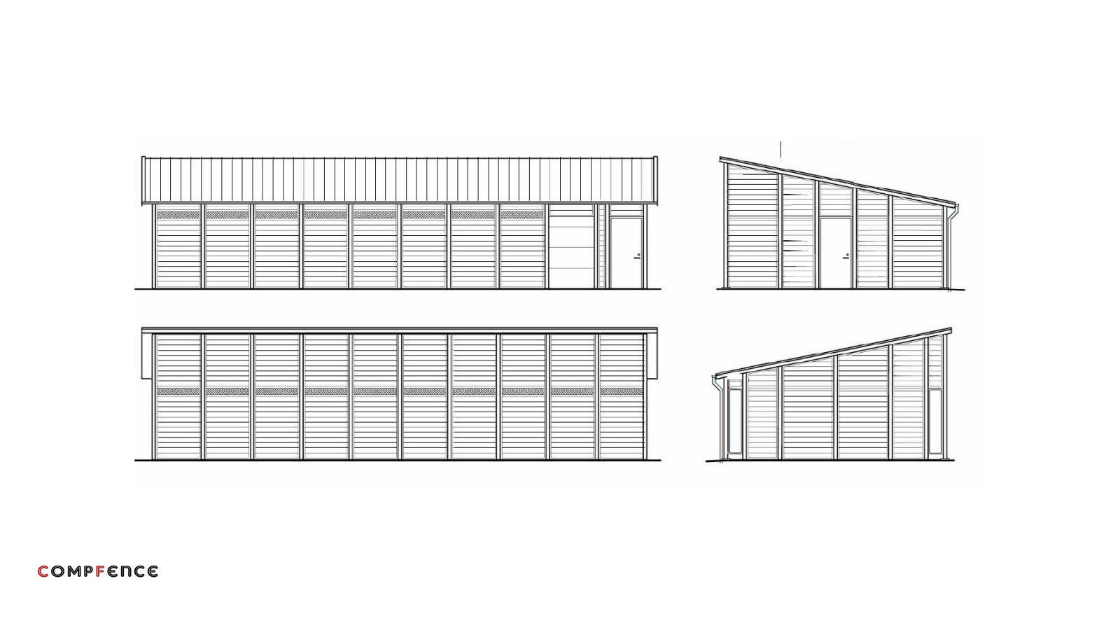 Construction of recycling houses and source separation sheds in composite material