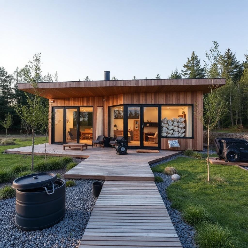 Recycling center with composite facade cladding